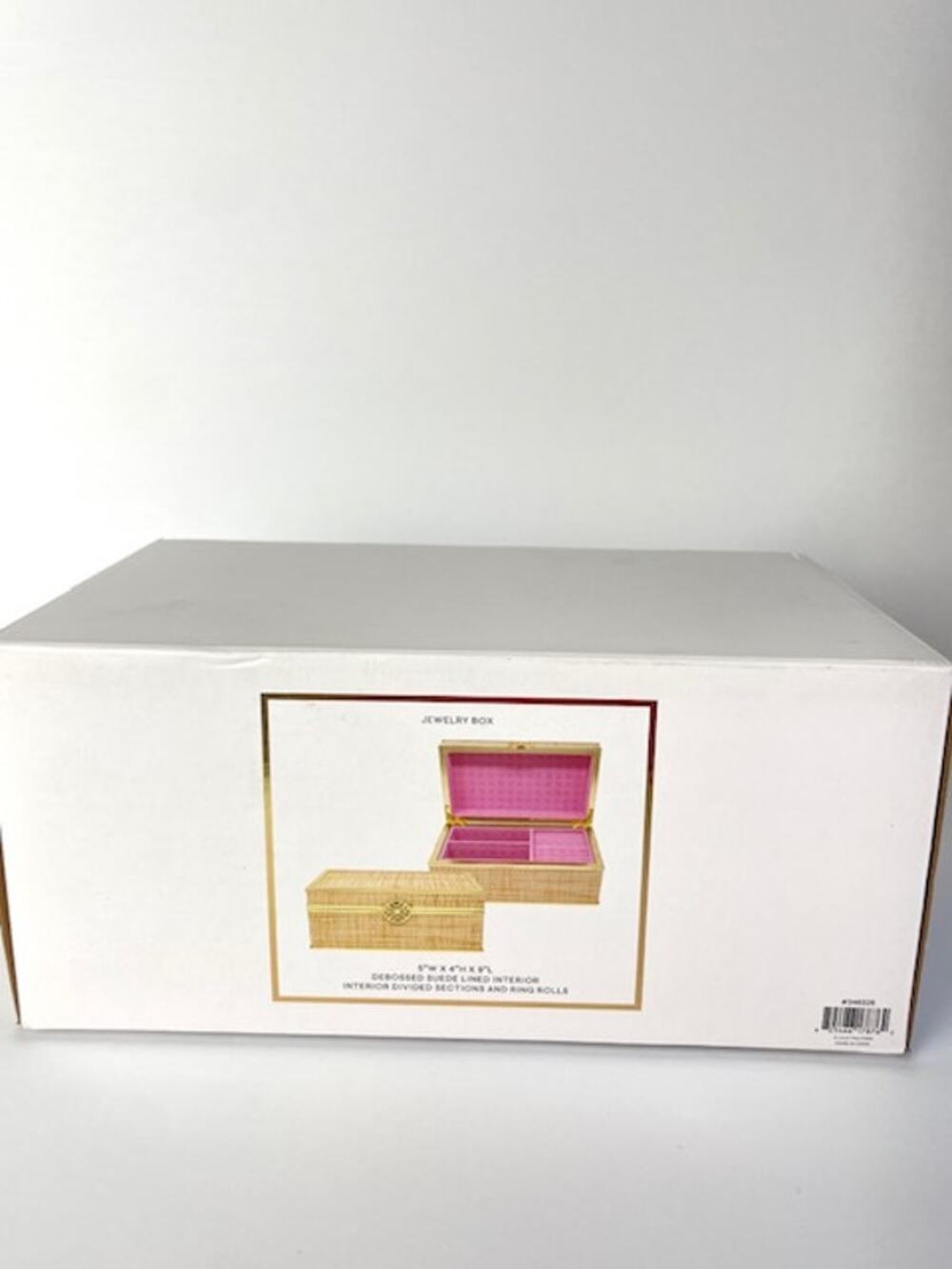 Lilly Pulitzer Raffia Jewelry Box Pink Lined Ring Organizer Keepsake New Gift